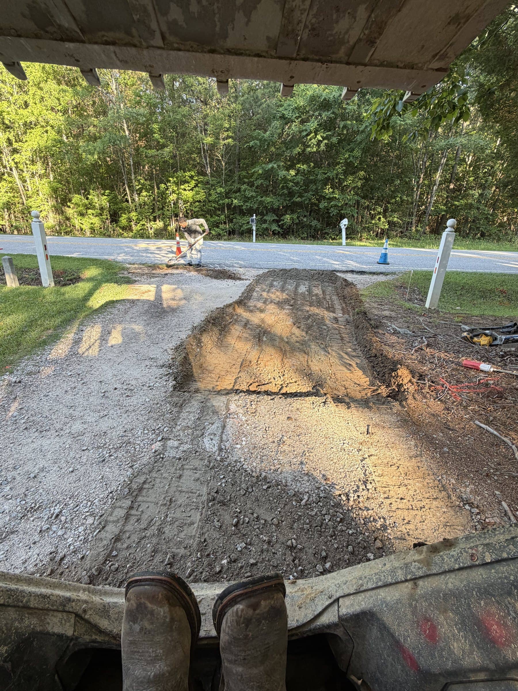 Driveway apron job at 7:47 am: Dig out