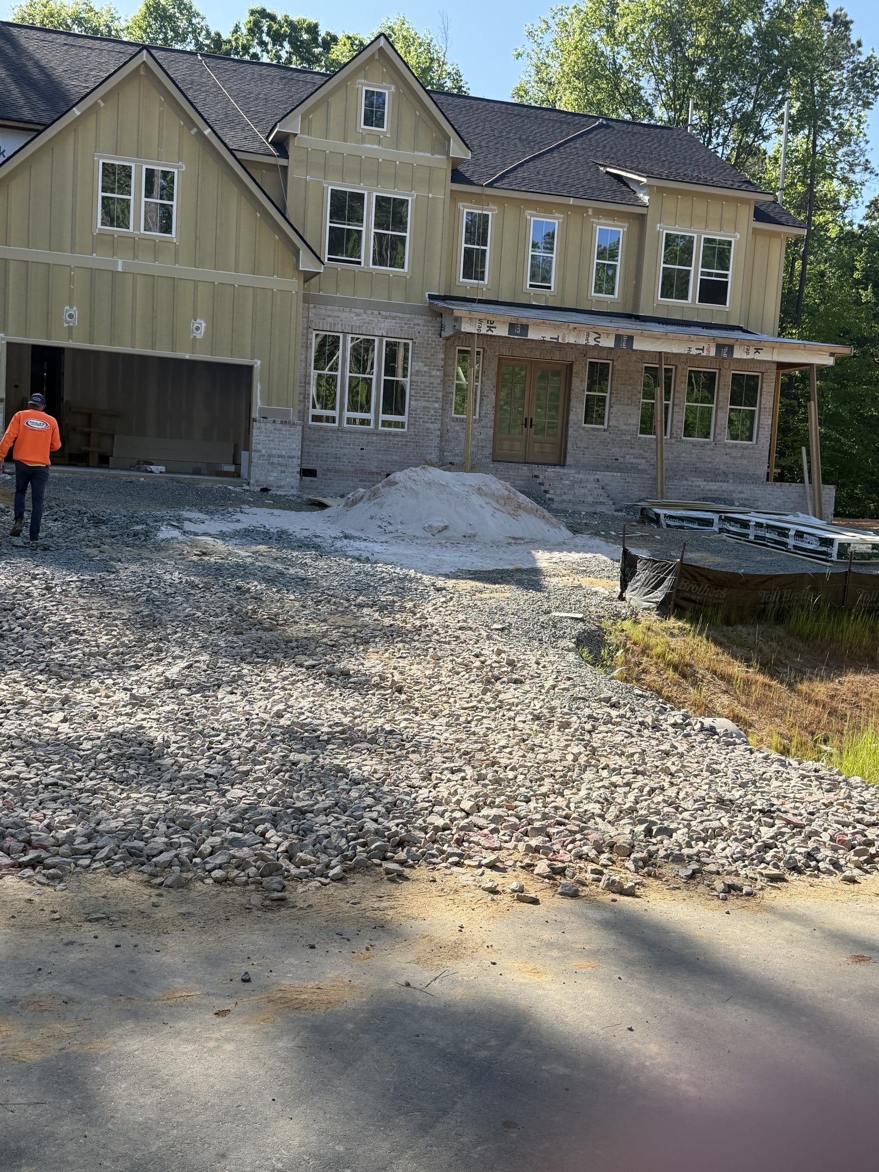 New-build driveway — before