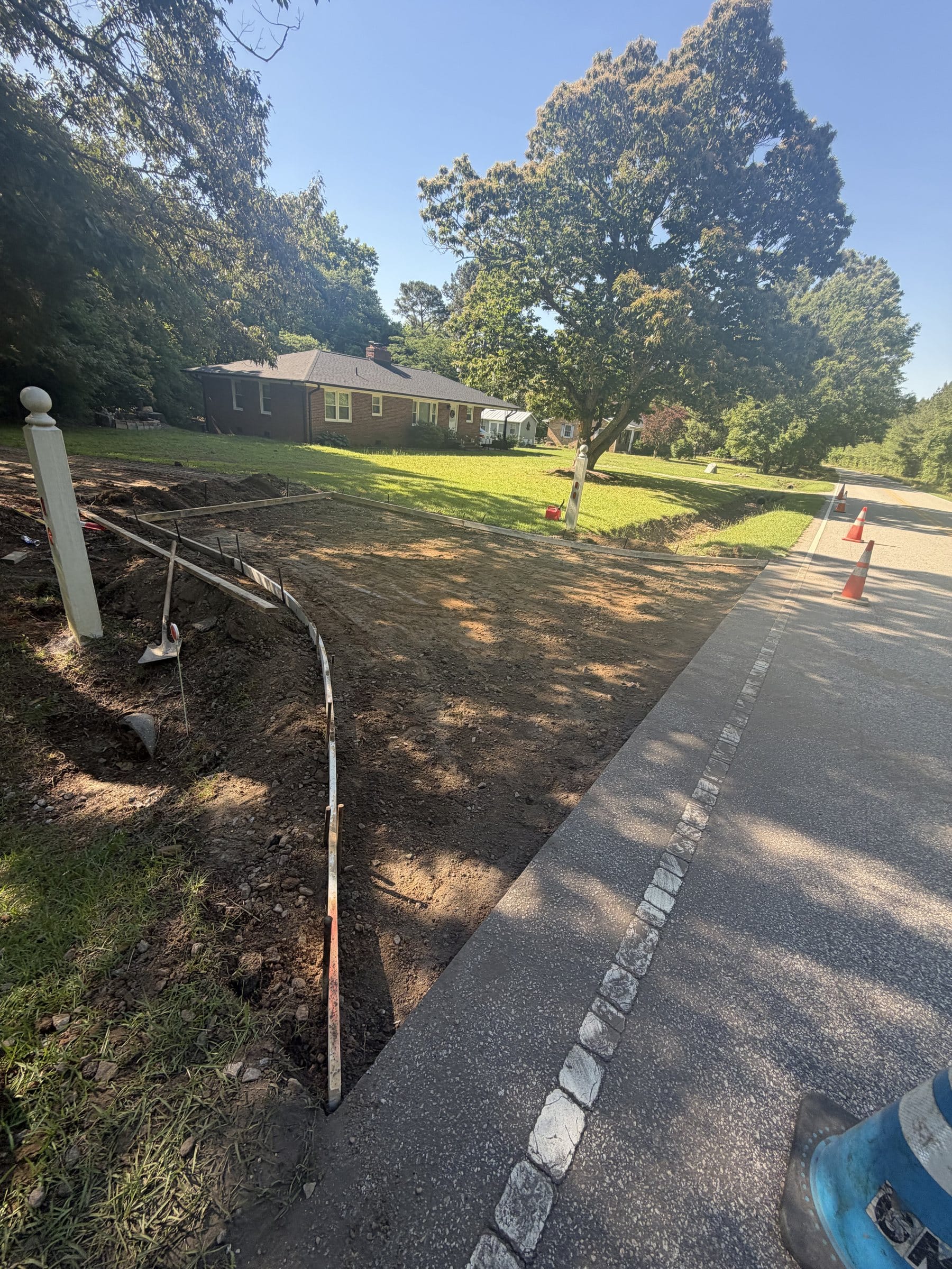 Driveway & apron in one day — before